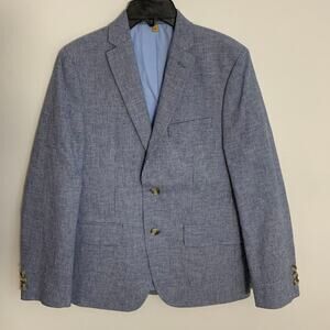 Class Club linen blend‎ herringbone navy youth blazer size 14